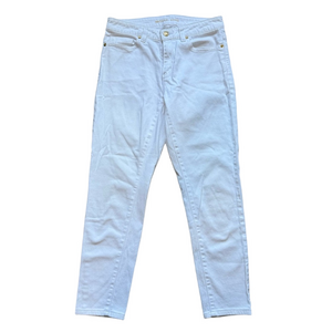 Michael Kors White Skinny Jeans Women’s 4 Denim Summer Basics Gold Accents